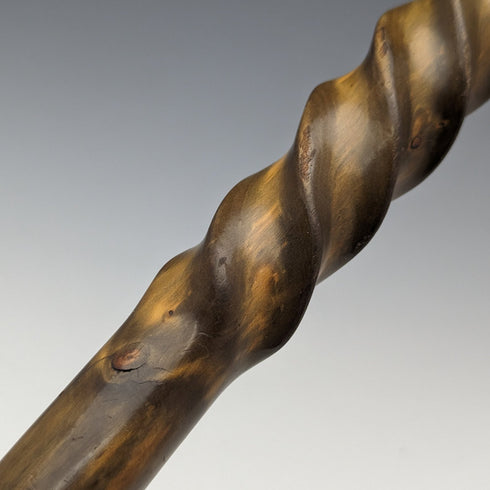 Around 1895 British Antique Men's Walking Stick Antler Clutch Handle Twist Shaft 85cm